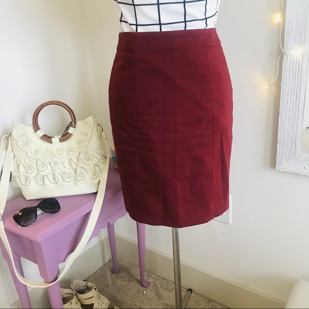 Burgundy H&M Pencil Skirt